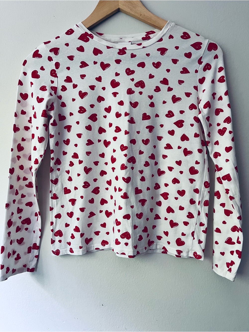 Zara, Long Sleeve Tee, Kids/Girls, Size 14, Red/White.